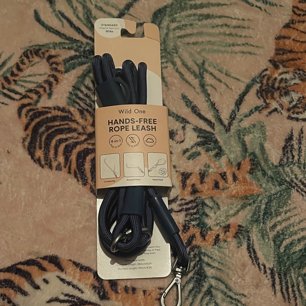 Wild One Hands-Free Rope Leash - Black